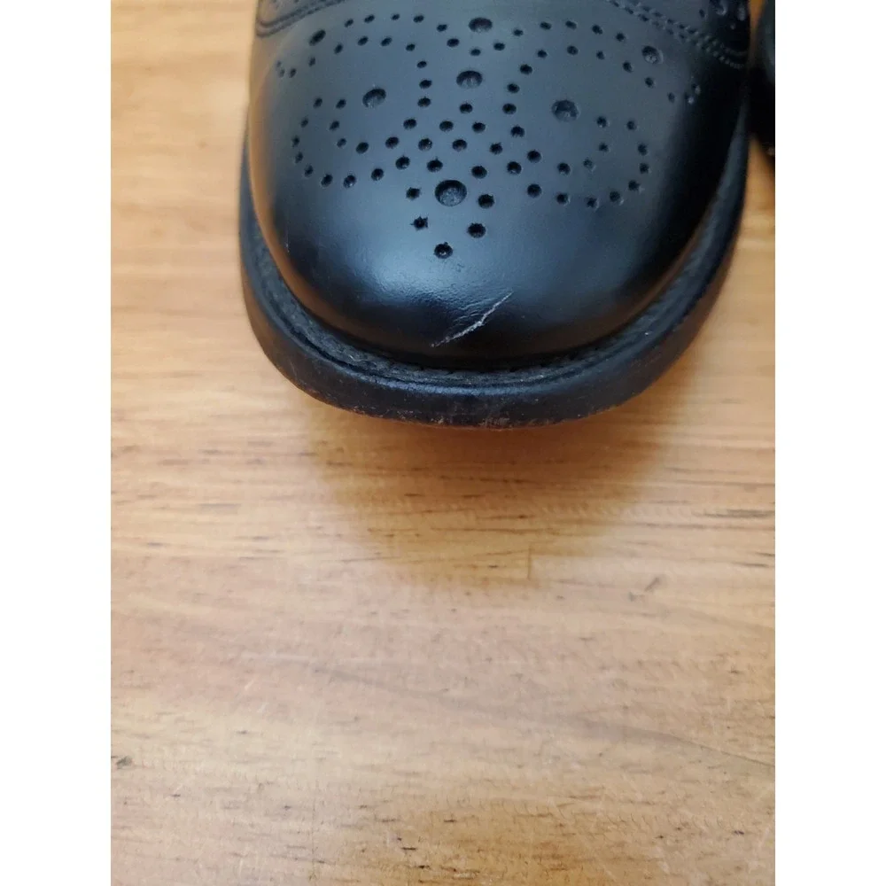 Allen Edmonds McAllister Wingtip Shoes 13 2A AA Narrow Black‎ Leather USA Brogue